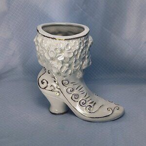 Victorian boot Planter 6" tall, 5" Wide at the bottom, and 3"; wide at the top